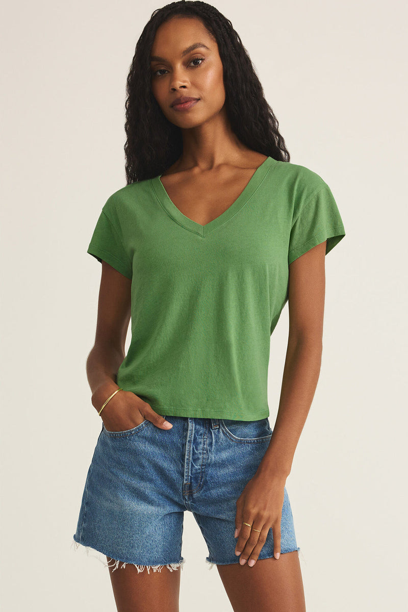 Modern V-Neck Tee - lawn