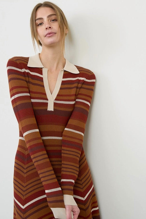 Multi Stripe Long Sleeve Sweater Dress