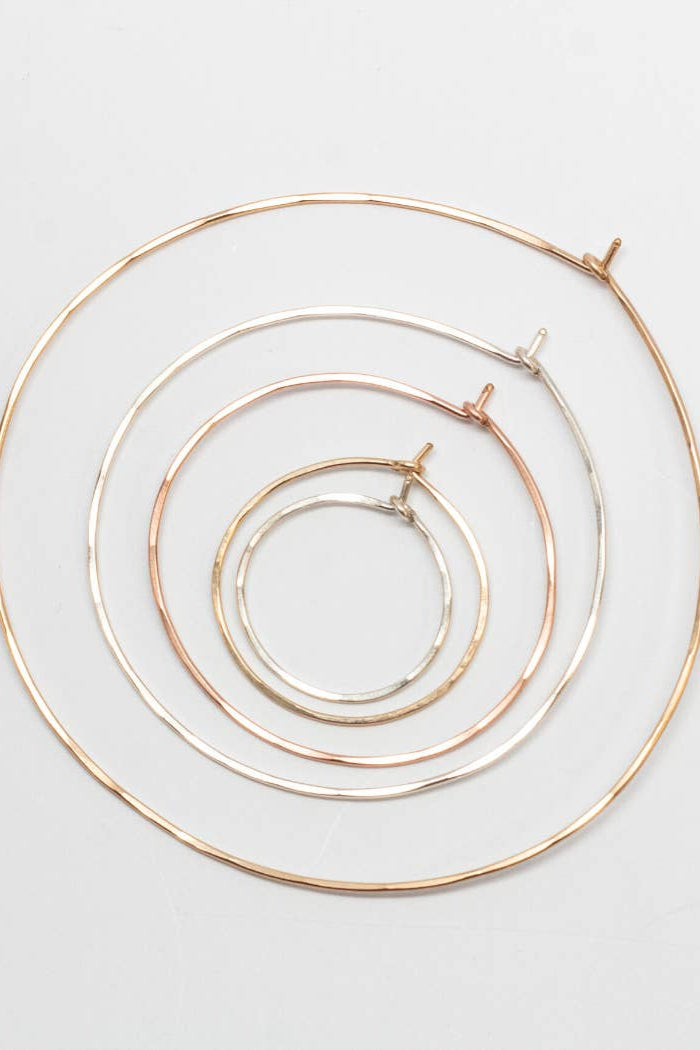 Medium Hammered Round Hoop
