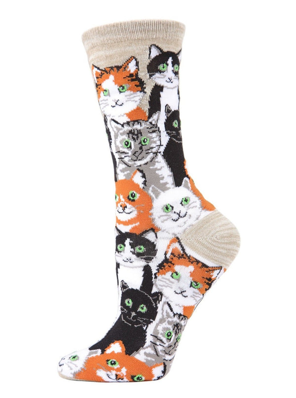 Multi Cat Club | Bamboo Blend Crew Socks