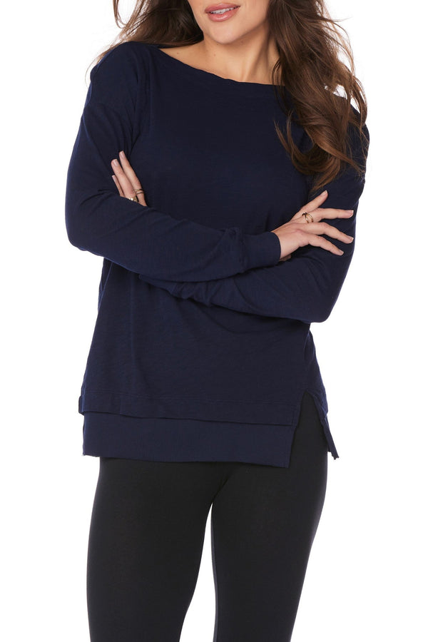 Rib Mix Boatneck Top