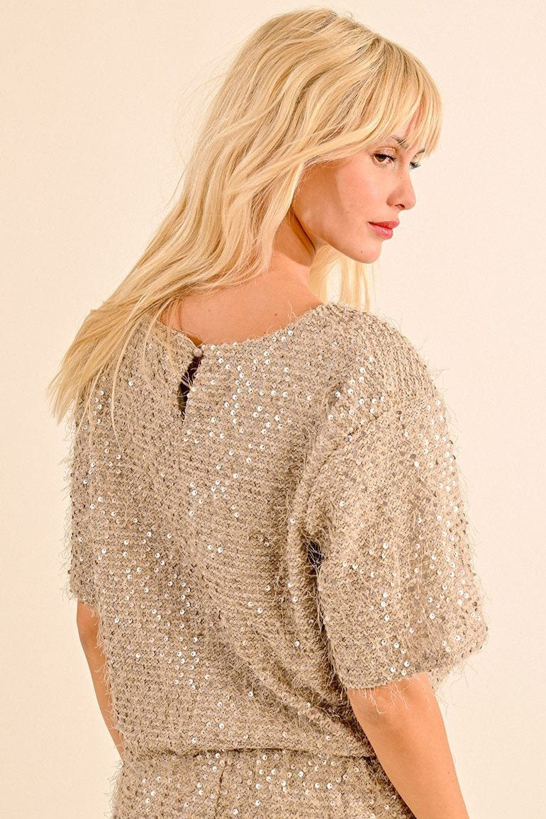 Sequined Straight Top