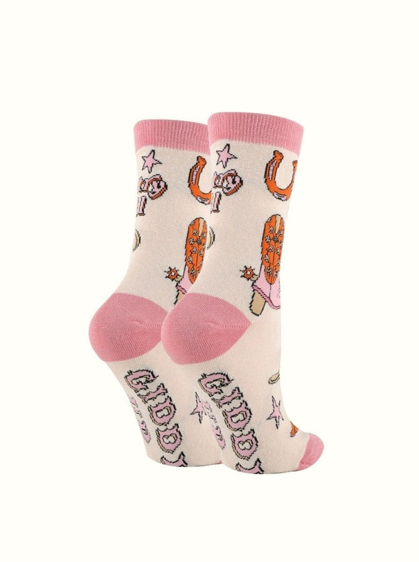 Giddy Up | Women's Novelty Crew Socks