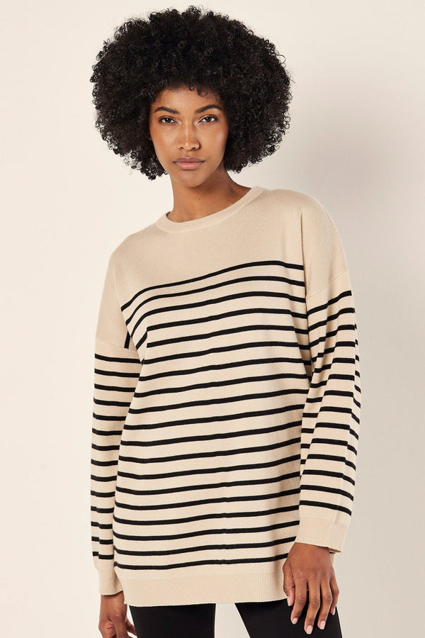 Stripe Longline Knit Sweater