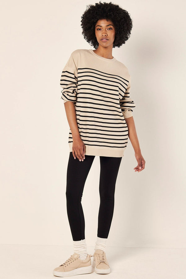 Stripe Longline Knit Sweater