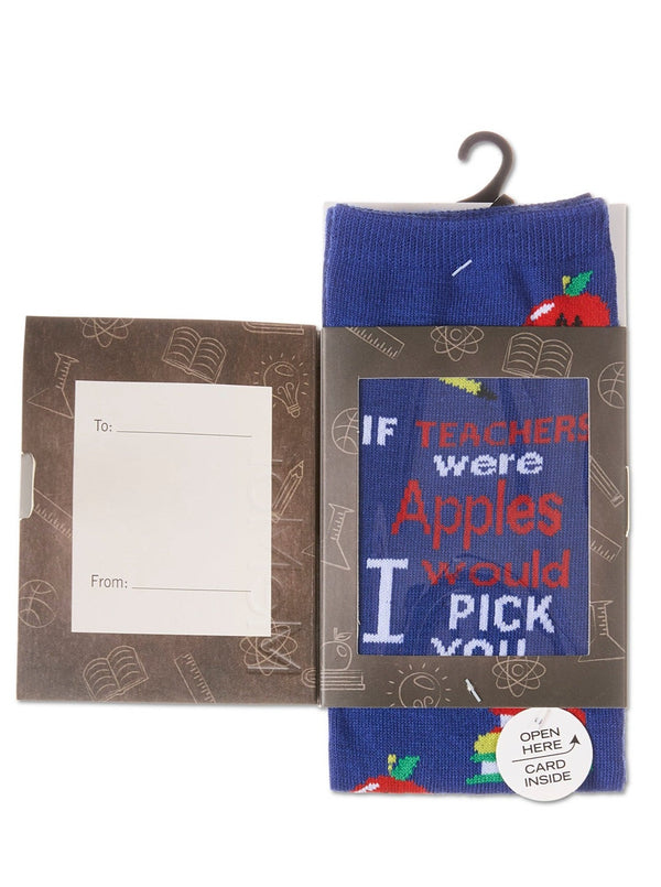If Teachers Were Apples | Greeting Card Crew Socks