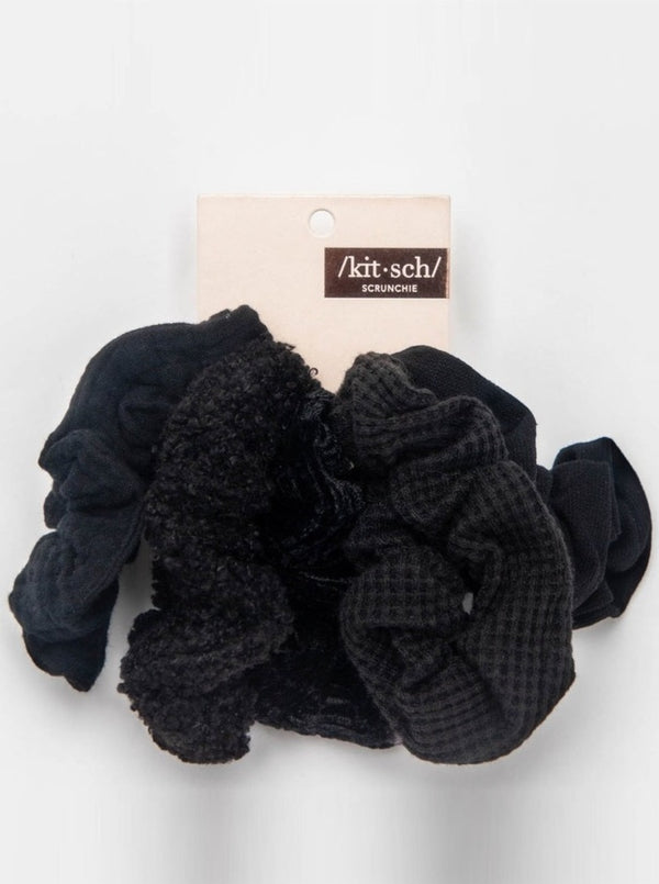 Assorted Textured Scrunchies 5pc Set