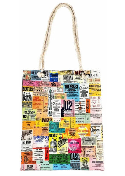 Vintage Concert Tickets Tote