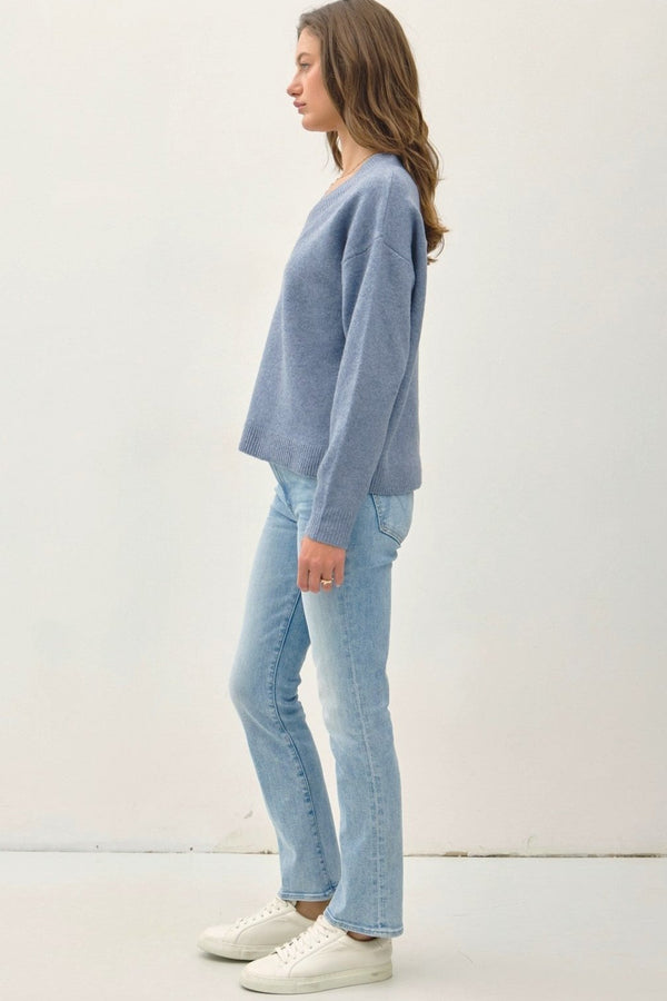 V Neck Relaxed Pullover