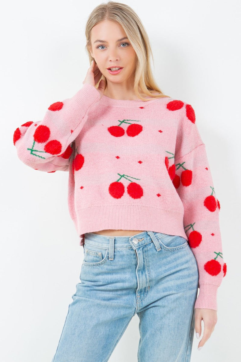 Cherry Sweater - pink