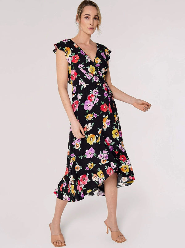 Watercolor Floral Midi Dress