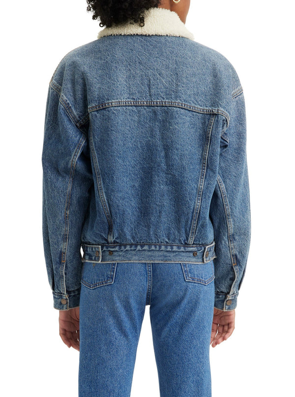 levi's '90s sherpa trucker jean jacket, medium indigo