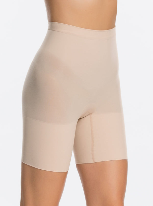 Spanx | Power Short in Soft Nude | side view on model