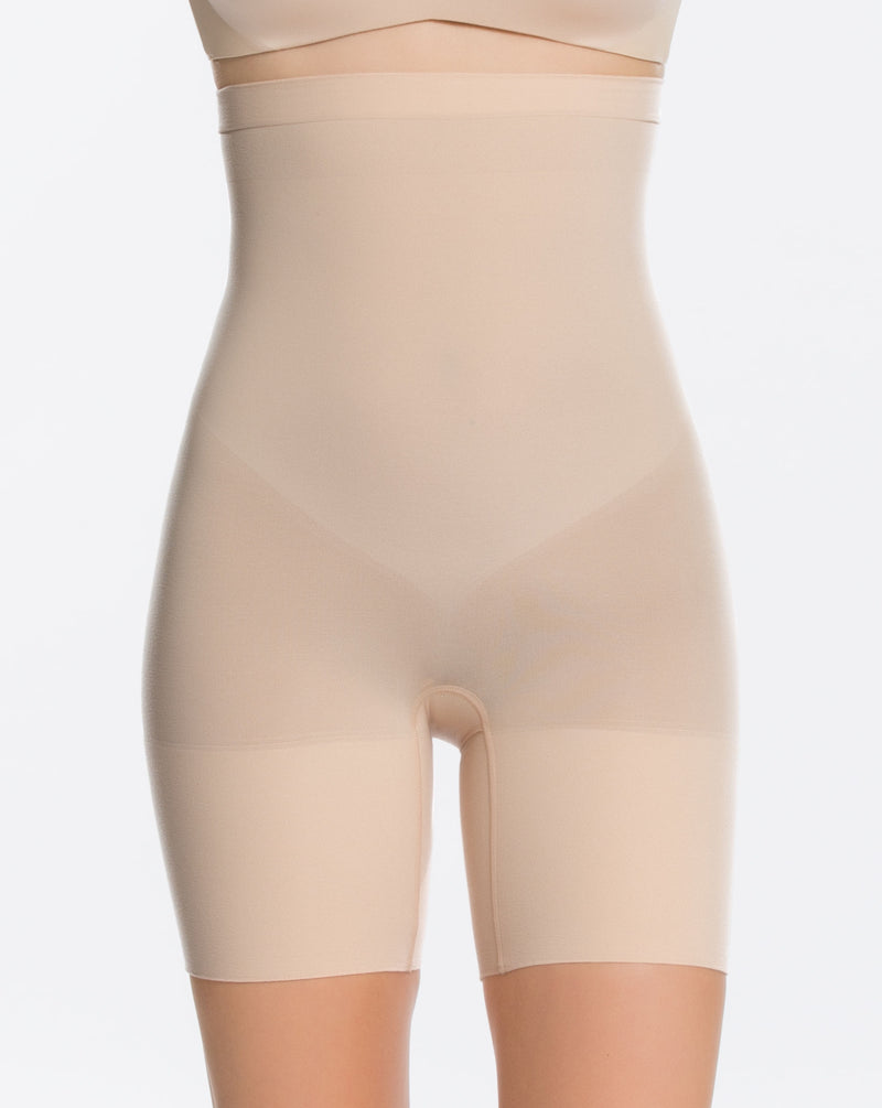 Spanx | Higher Power Short in Soft Nude | front view on model