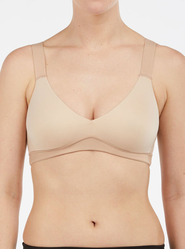 Spanx - Bra-llelujah Unlined Bralette Naked, front view on model