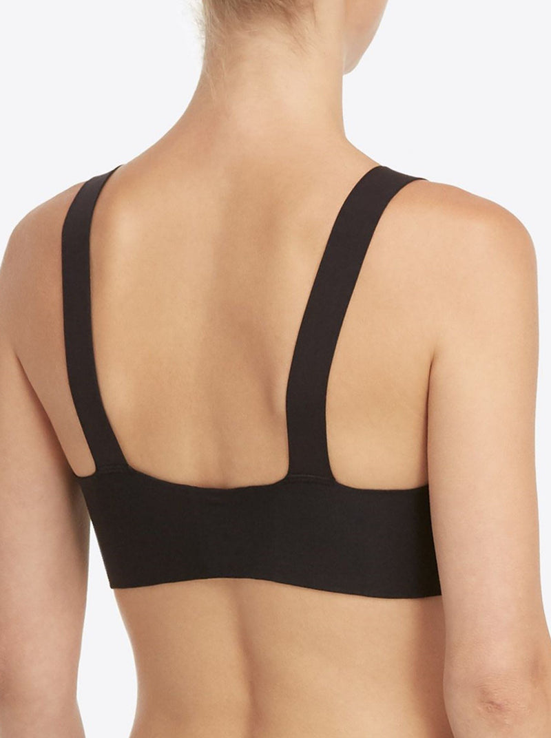Spanx - Bra-llelujah Unlined Bralette Black, back view on model