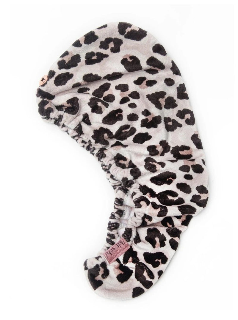 Microfiber hair towel, leopard
