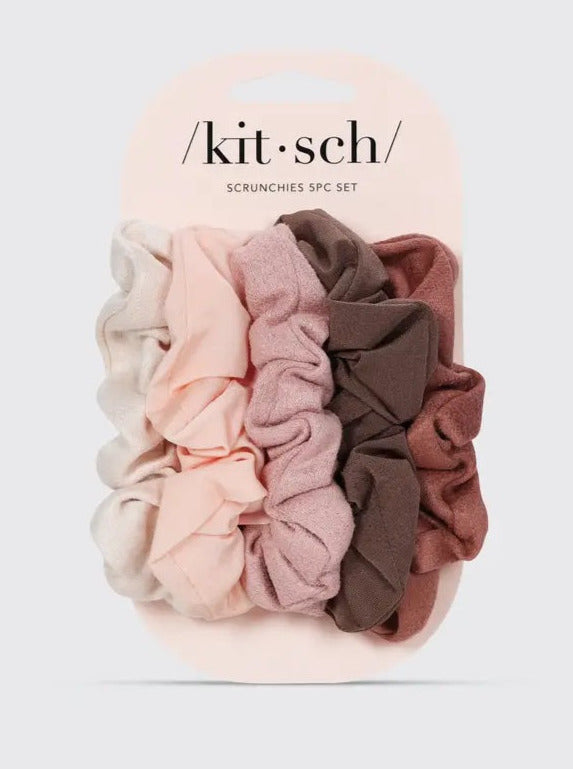 Assorted Textured Scrunchies 5pc Set
