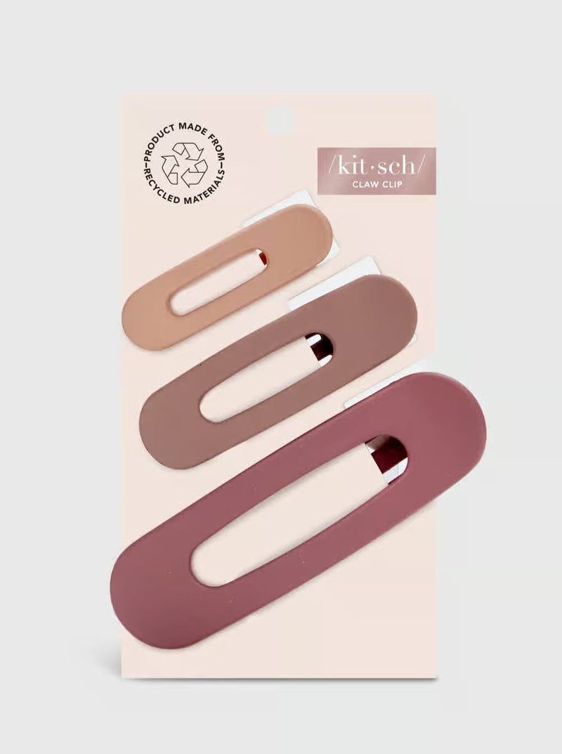 Flat Lay Claw Clip 3pc Flat- Terracotta