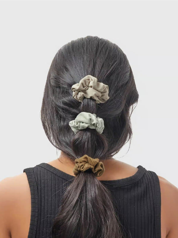 Assorted Textured Scrunchies 5pc Set
