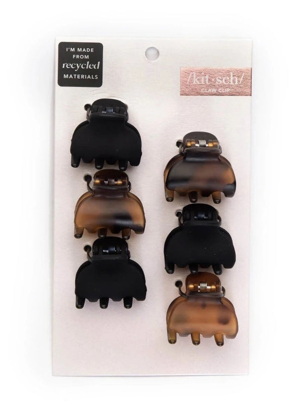 Eco-Friendly Extra Small Claw Clip 6pc, matte, black, tortoise