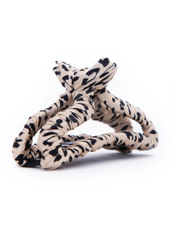 Satin Wrapped Claw Clip, leopard