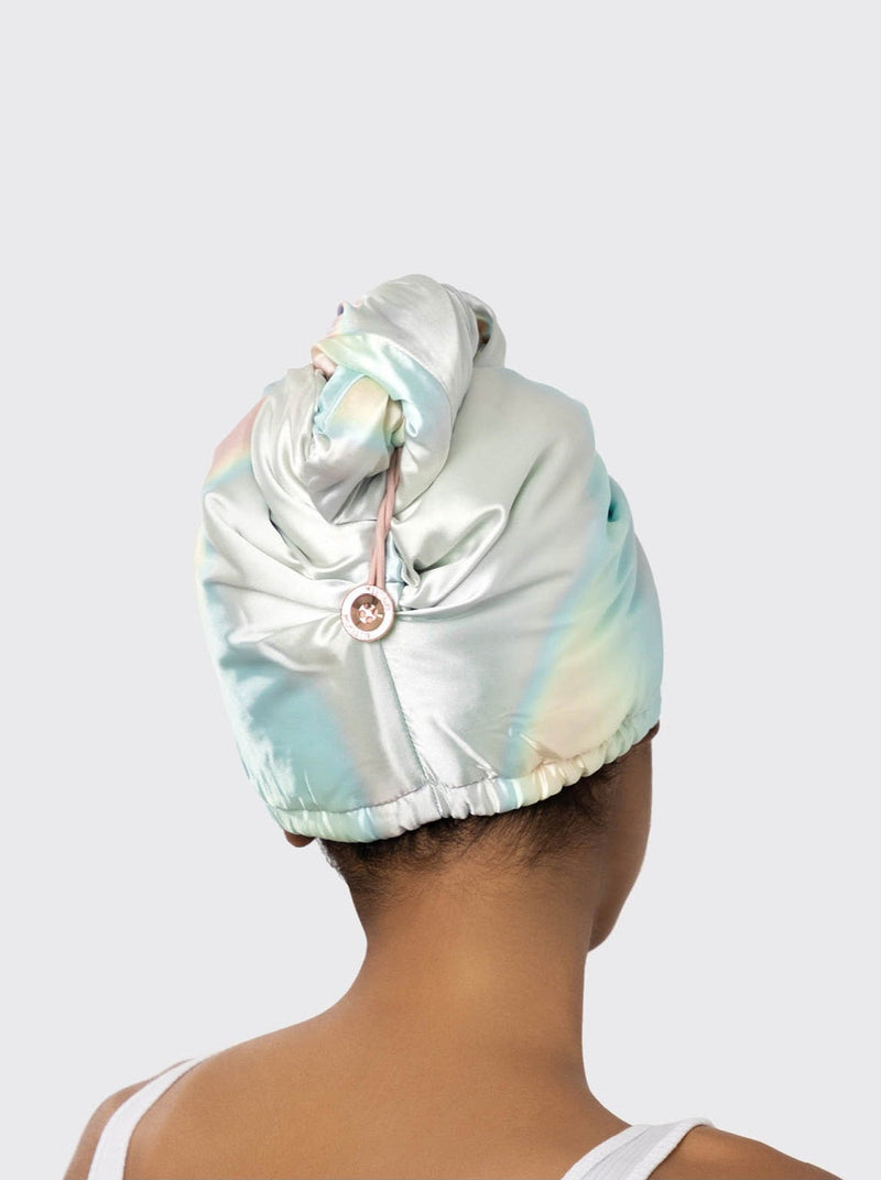 Satin-Wrapped Microfiber Hair Towel