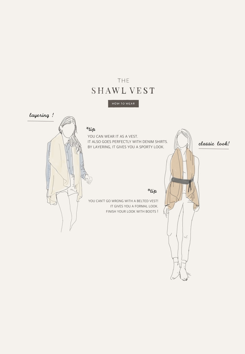 Look By M | The Convertible Shawl Vest | How to wear diagram belted
