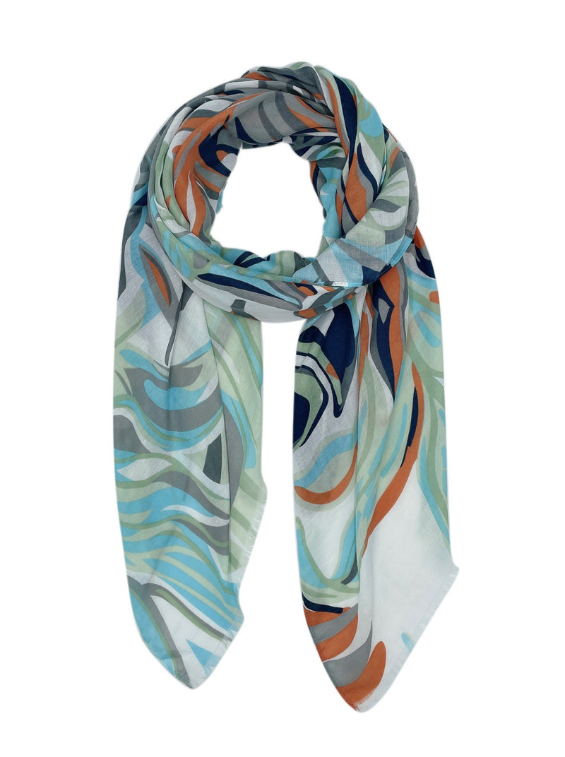 Tropical Palm Leaf Scarf, Sage
