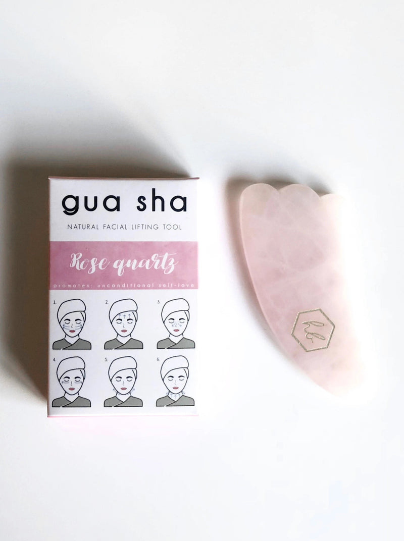 Gua Sha Facial Massage Stone, rose quartz