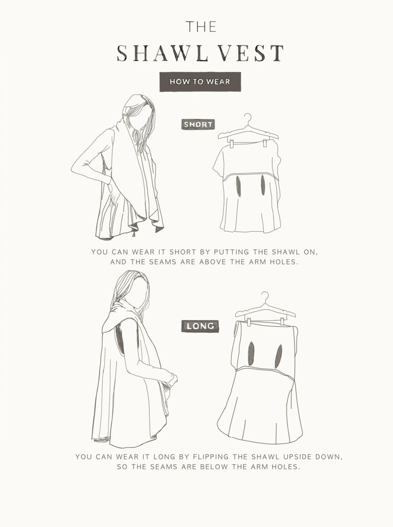 Look By M | The Convertible Shawl Vest | How to wear collar diagram