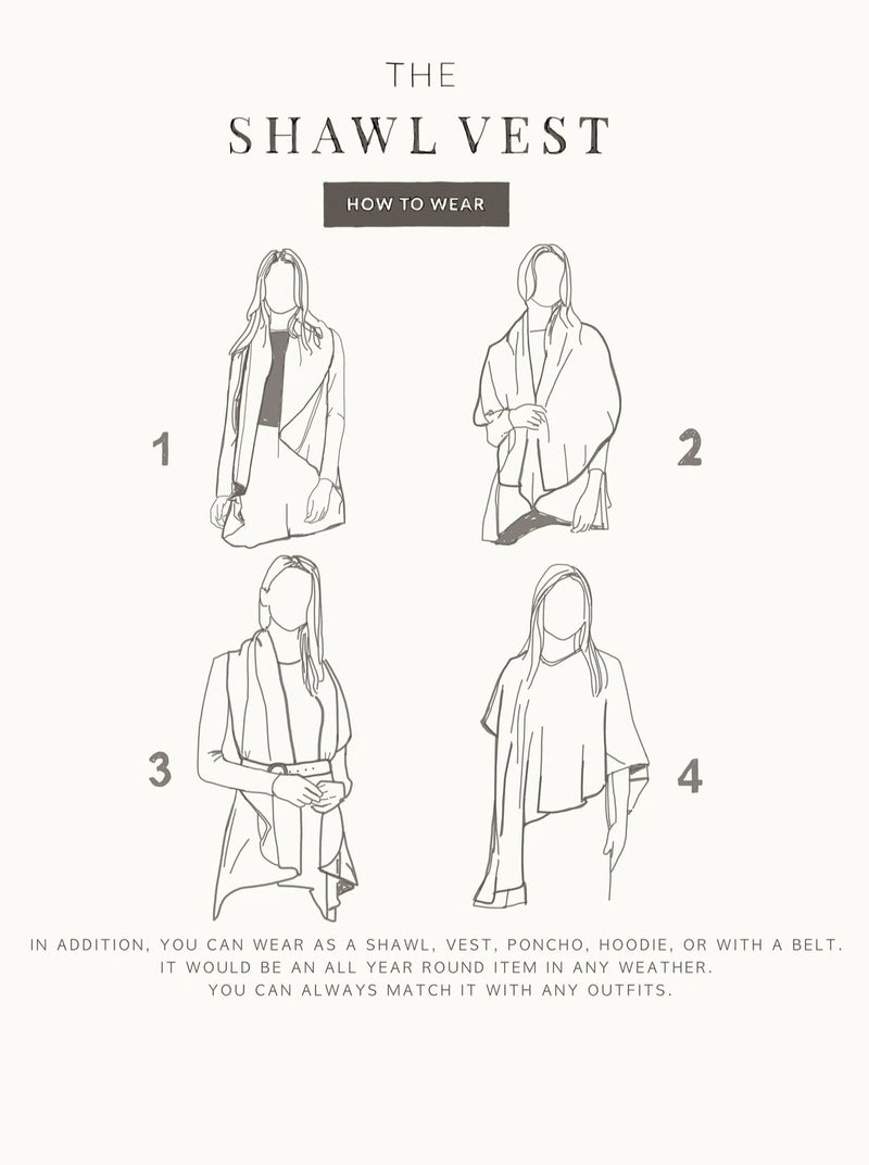 Look By M | The Convertible Shawl Vest | How to wear diagram