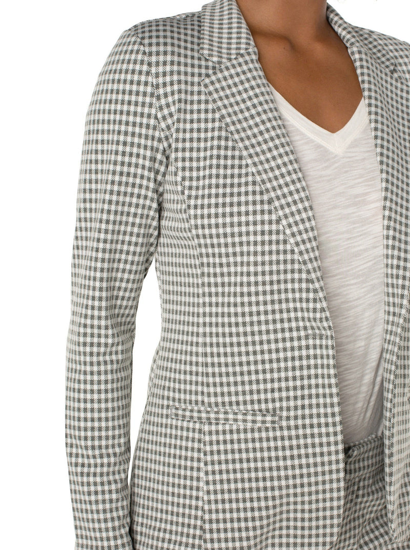 Fitted Blazer | Sage White Gingham