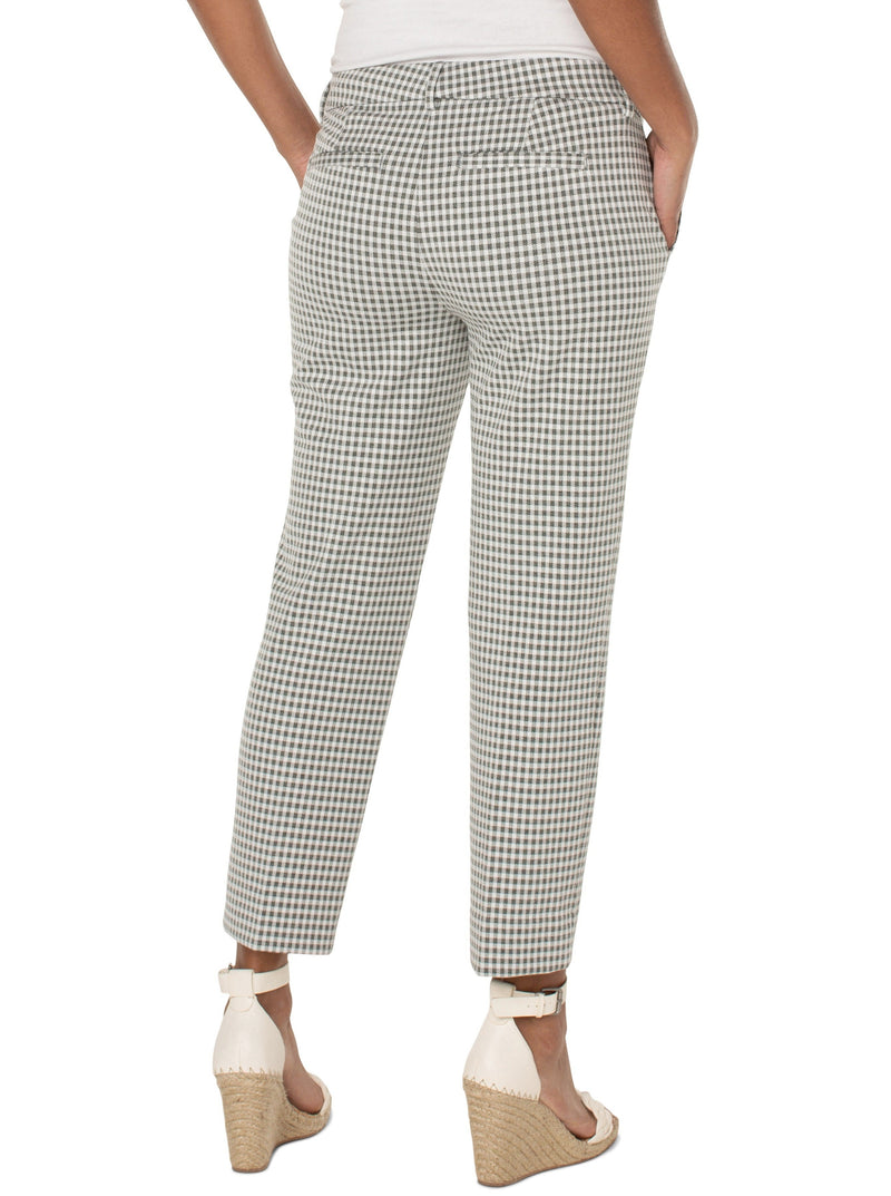 Kelsey Knit Trouser - sage white gingham