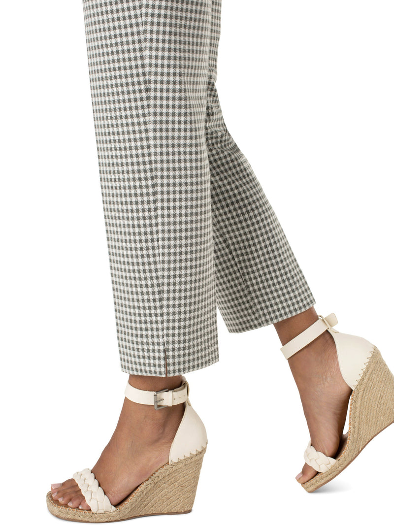 Kelsey Knit Trouser - sage white gingham