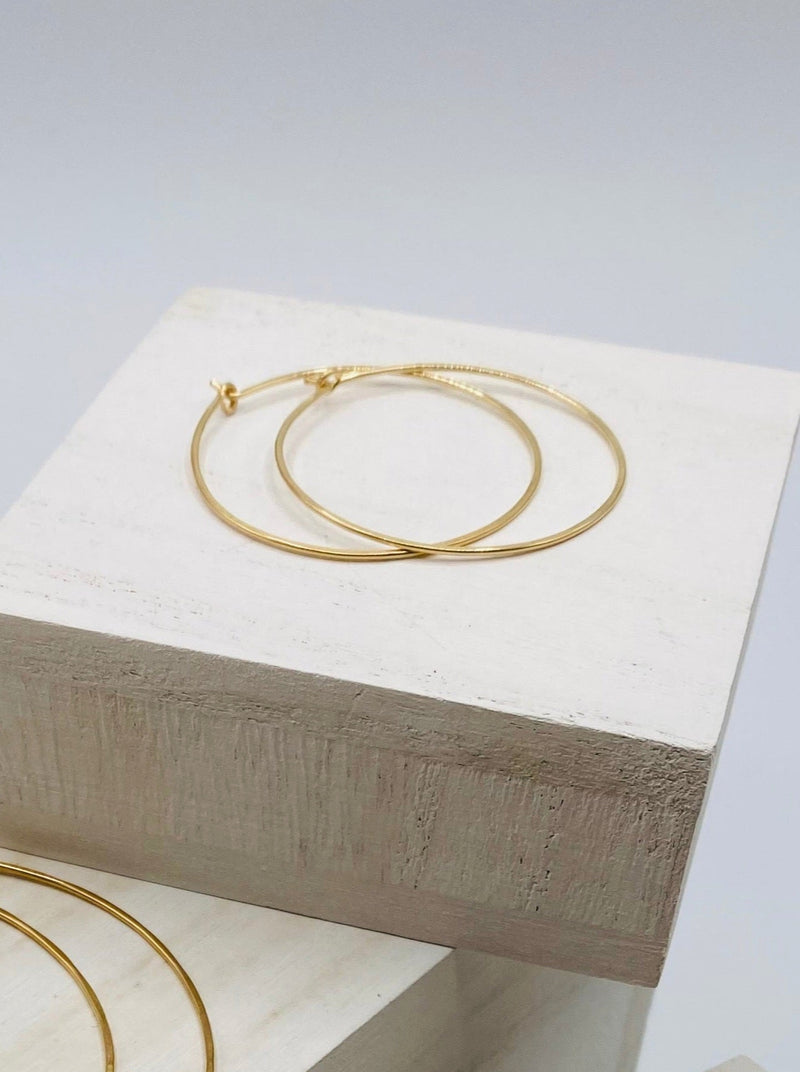 Tumbleweed | Hammered Round Hoop, Gold | Medium hoop