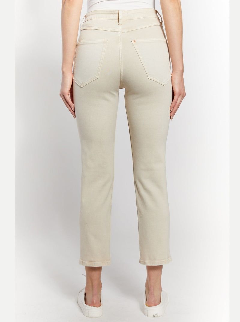 oat High Rise Vintage Slim Crop, french butter, denim