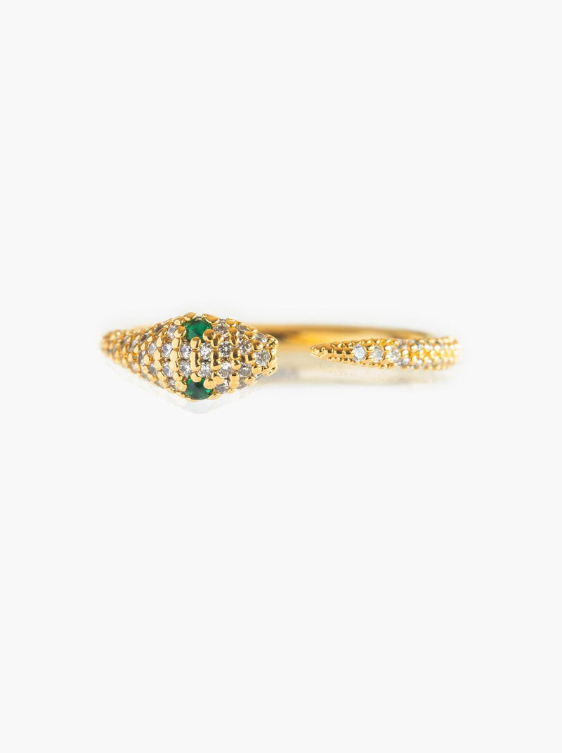 Girls Crew | Viper Ring | top view of snake cuff ring
