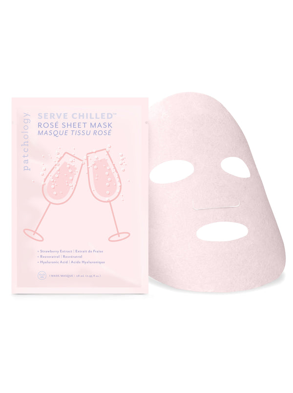 Served Chilled Rosé Sheet Mask