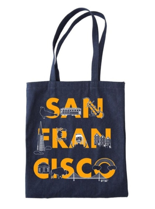San Francisco Font Denim Tote