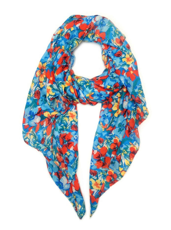 Floral Scarf - blue