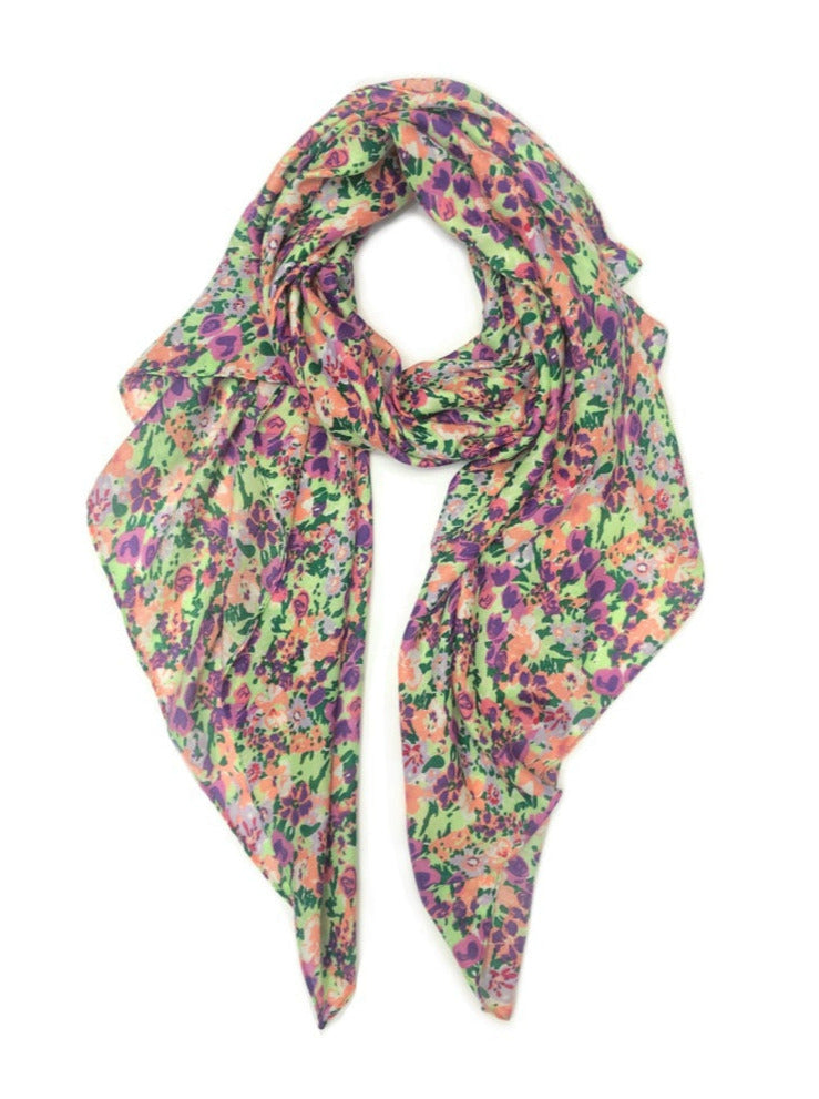 Ditsy Floral Scarf - purple