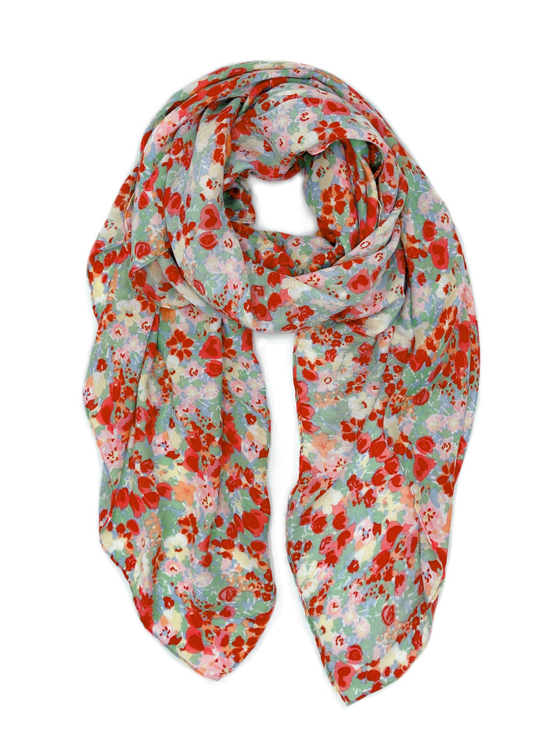 Ditsy Floral Scarf - red