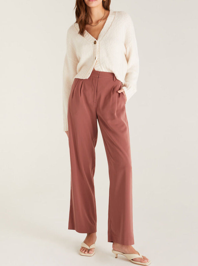 Lucy Twill Pant - Mulberry
