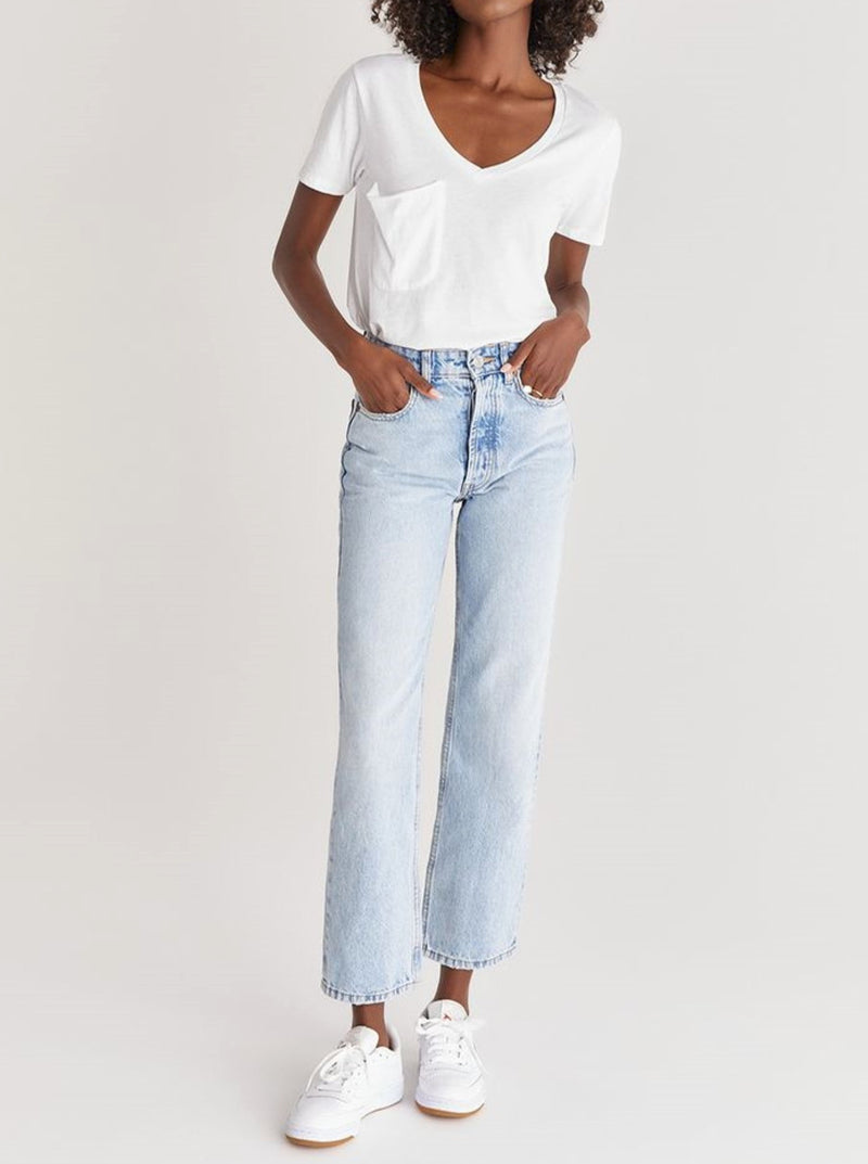 Z Supply | The Pocket Tee, White | full view on model
