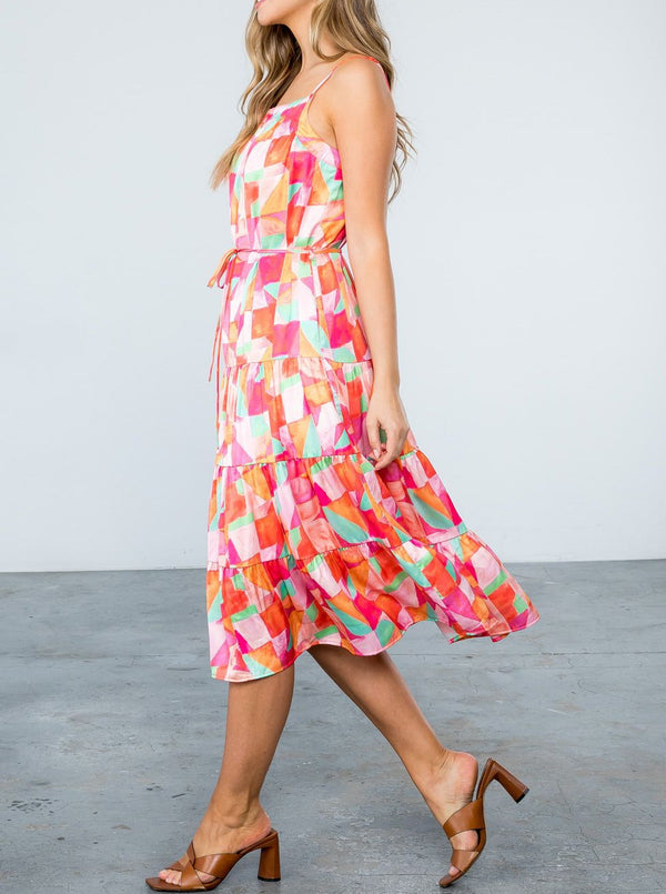 Multicolor Tiered Dress