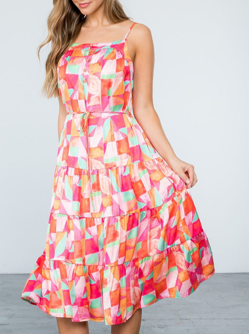 Multicolor Tiered Dress