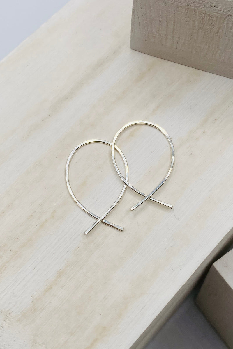 Hammered Twist Hoop - Silver