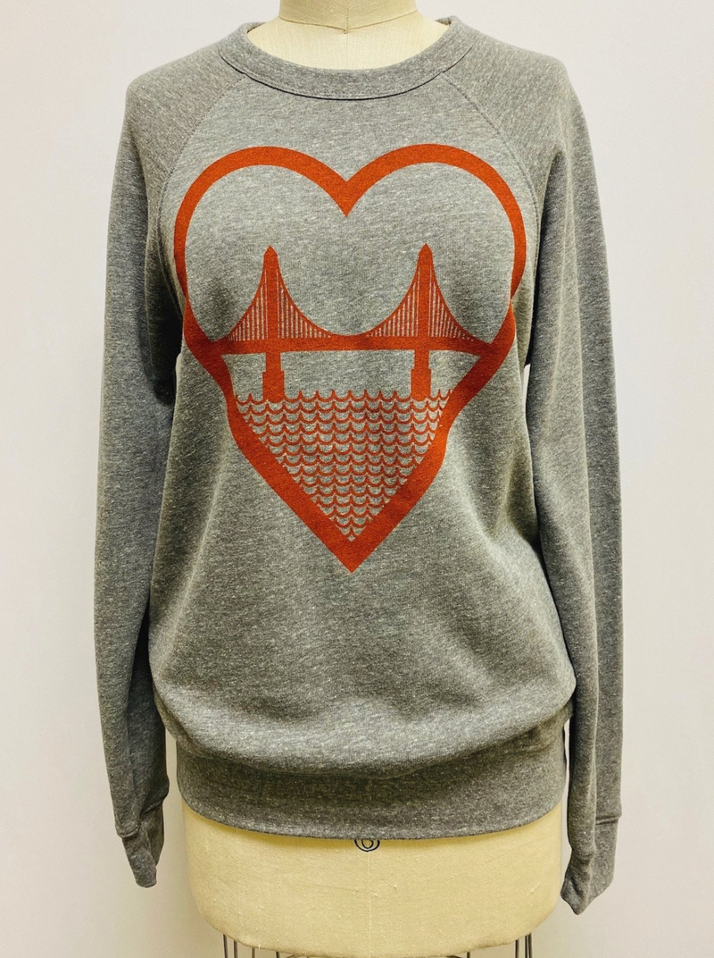 Culk | I Heart SF Unisex Sweatshirt | front view on mannequin