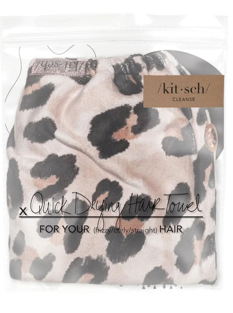 Microfiber Hair Towel, Leopard